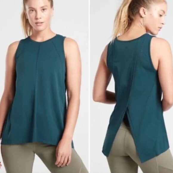 Athleta Foothill Seamless Tank Top Navy Blue Size Large - Picture 1 of 5